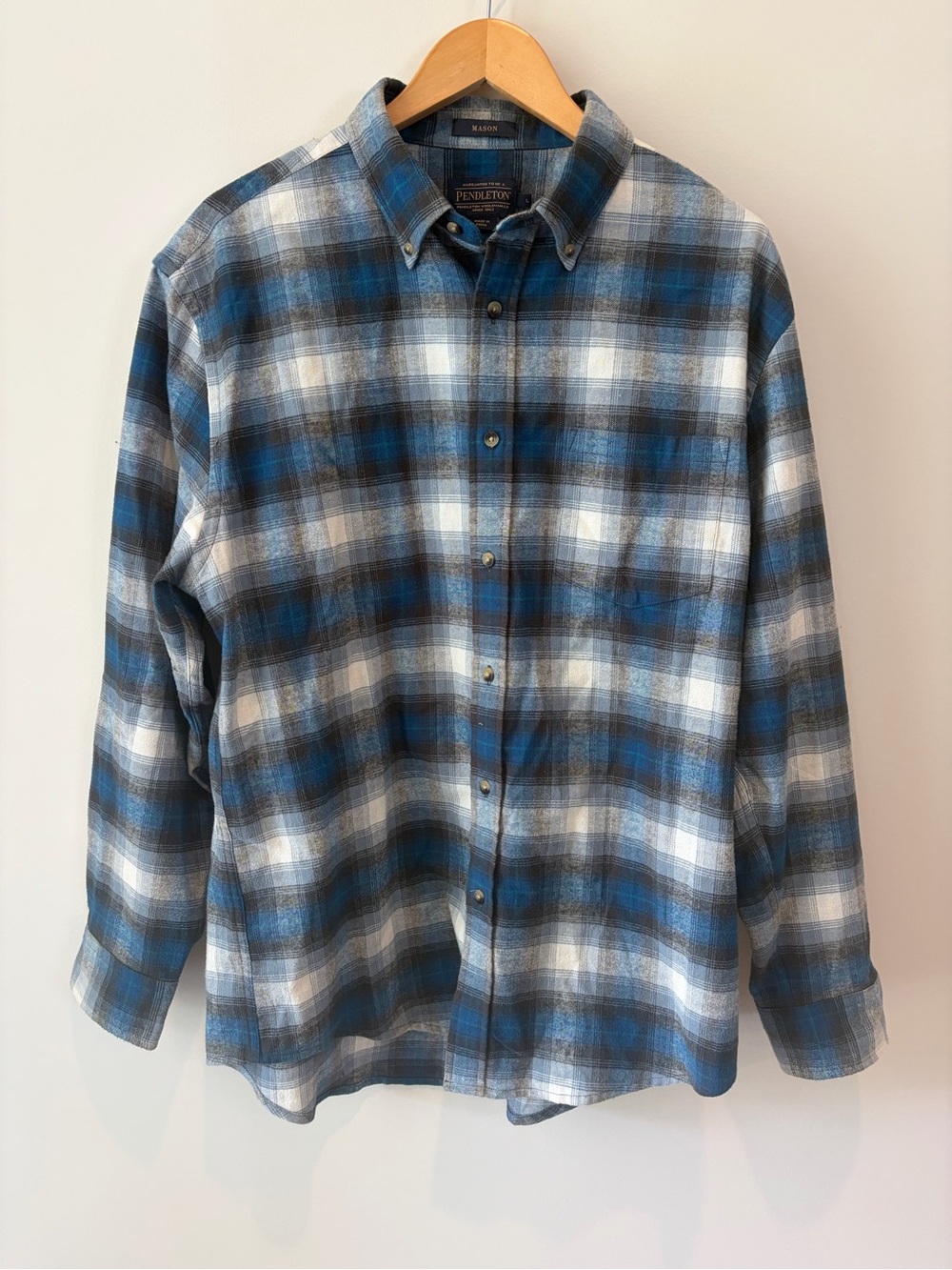 Pendleton Mason Blue Plaid Button-Down Shirt